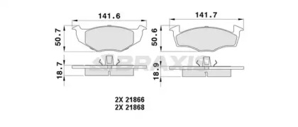 Комплект тормозных колодок (BRAXIS: AA0316)