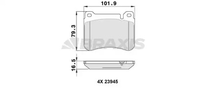 Комплект тормозных колодок (BRAXIS: AA0341)