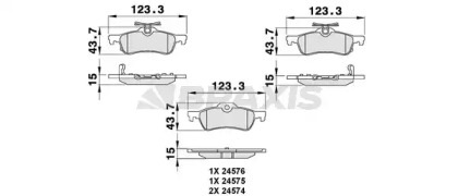 Комплект тормозных колодок (BRAXIS: AB0079)