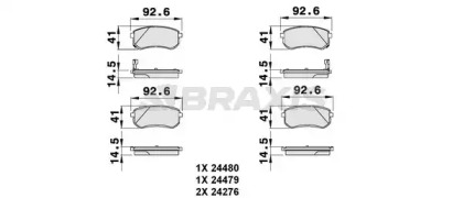 Комплект тормозных колодок (BRAXIS: AB0084)