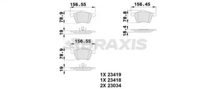 Комплект тормозных колодок (BRAXIS: AB0118)