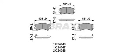 Комплект тормозных колодок (BRAXIS: AB0145)