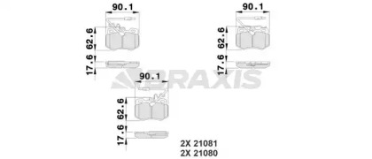 Комплект тормозных колодок (BRAXIS: AB0216)