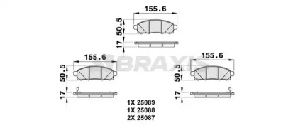 Комплект тормозных колодок (BRAXIS: AB0284)