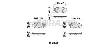 Комплект тормозных колодок (BRAXIS: AB0376)