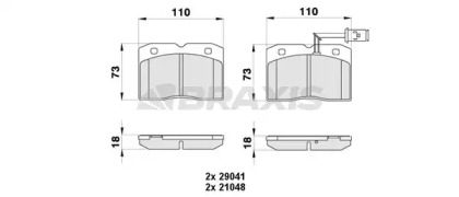 Комплект тормозных колодок (BRAXIS: AB0431)