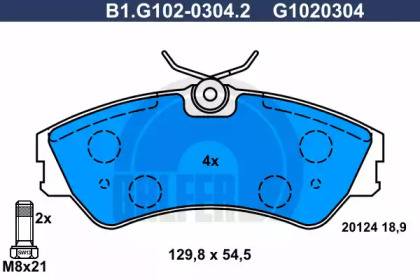 Комплект тормозных колодок (GALFER: B1.G102-0304.2)