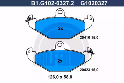 Комплект тормозных колодок (GALFER: B1.G102-0327.2)