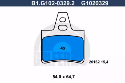 Комплект тормозных колодок (GALFER: B1.G102-0329.2)