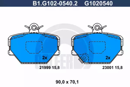 Комплект тормозных колодок (GALFER: B1.G102-0540.2)