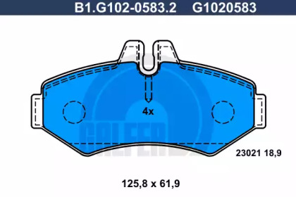 Комплект тормозных колодок (GALFER: B1.G102-0583.2)