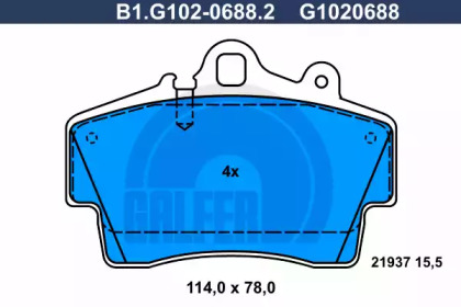 Комплект тормозных колодок (GALFER: B1.G102-0688.2)