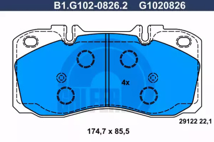 Комплект тормозных колодок (GALFER: B1.G102-0826.2)