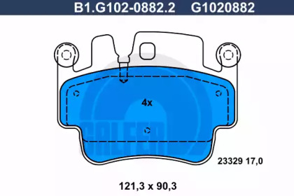 Комплект тормозных колодок (GALFER: B1.G102-0882.2)