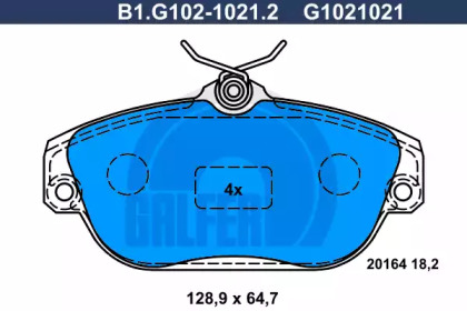 Комплект тормозных колодок (GALFER: B1.G102-1021.2)