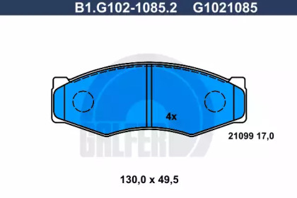 Комплект тормозных колодок (GALFER: B1.G102-1085.2)