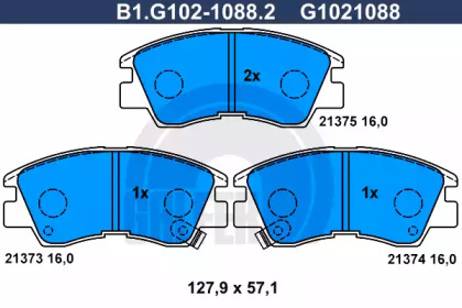 Комплект тормозных колодок (GALFER: B1.G102-1088.2)