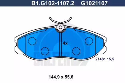 Комплект тормозных колодок (GALFER: B1.G102-1107.2)