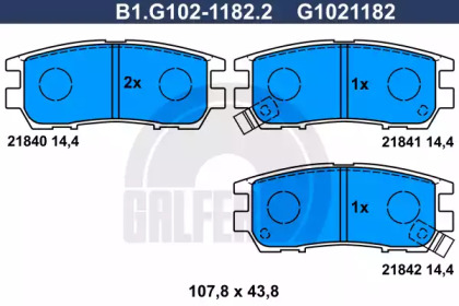 Комплект тормозных колодок (GALFER: B1.G102-1182.2)