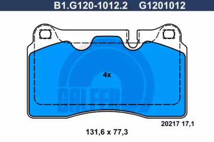 Комплект тормозных колодок (GALFER: B1.G120-1012.2)