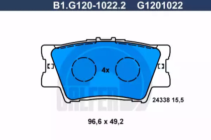 Комплект тормозных колодок (GALFER: B1.G120-1022.2)