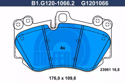 Комплект тормозных колодок (GALFER: B1.G120-1066.2)