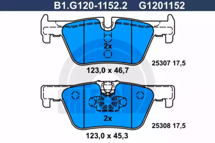 Комплект тормозных колодок (GALFER: B1.G120-1152.2)