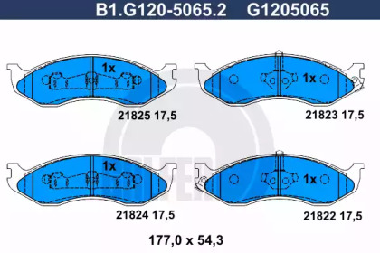 Комплект тормозных колодок (GALFER: B1.G120-5065.2)