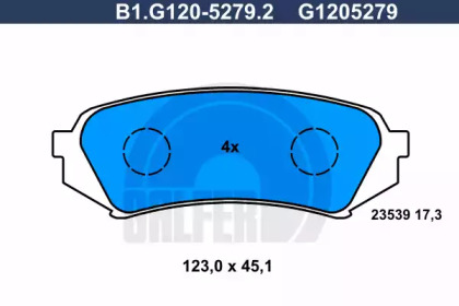 Комплект тормозных колодок (GALFER: B1.G120-5279.2)