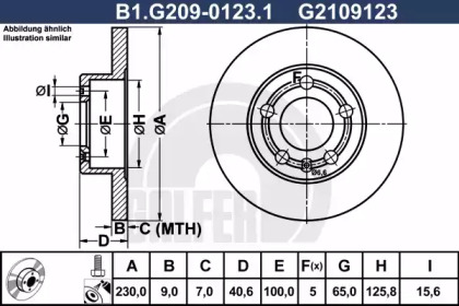 Тормозной диск (GALFER: B1.G209-0123.1)