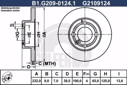 Тормозной диск (GALFER: B1.G209-0124.1)