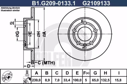 Тормозной диск (GALFER: B1.G209-0133.1)