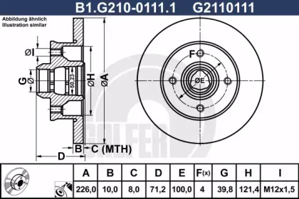 Тормозной диск (GALFER: B1.G210-0111.1)