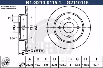 Тормозной диск (GALFER: B1.G210-0115.1)