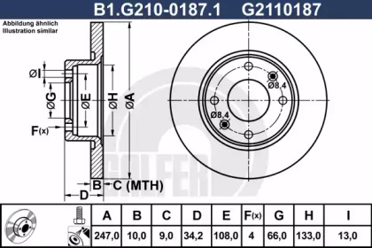 Тормозной диск (GALFER: B1.G210-0187.1)