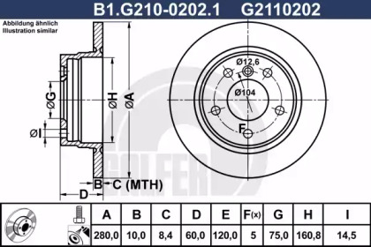 Тормозной диск (GALFER: B1.G210-0202.1)