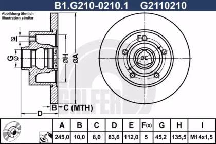 Тормозной диск (GALFER: B1.G210-0210.1)