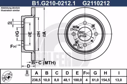 Тормозной диск (GALFER: B1.G210-0212.1)