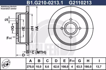 Тормозной диск (GALFER: B1.G210-0213.1)