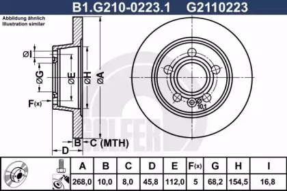 Тормозной диск (GALFER: B1.G210-0223.1)