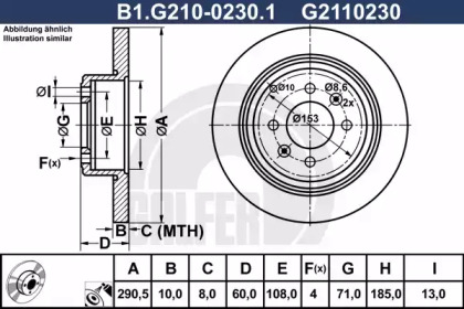 Тормозной диск (GALFER: B1.G210-0230.1)