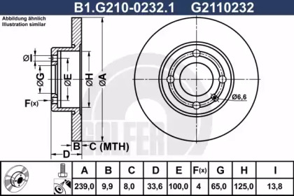 Тормозной диск (GALFER: B1.G210-0232.1)