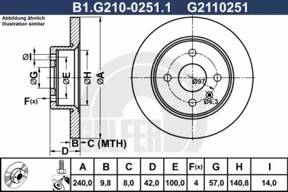 Тормозной диск (GALFER: B1.G210-0251.1)