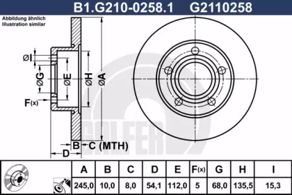 Тормозной диск (GALFER: B1.G210-0258.1)