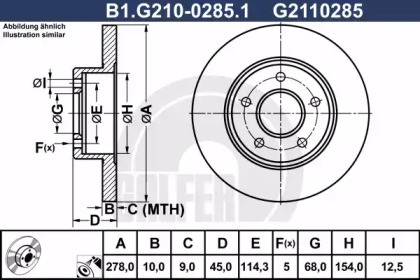 Тормозной диск (GALFER: B1.G210-0285.1)