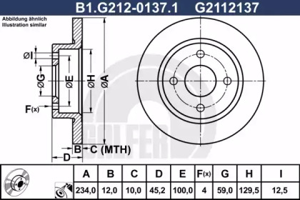 Тормозной диск (GALFER: B1.G212-0137.1)