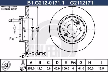 Тормозной диск (GALFER: B1.G212-0171.1)