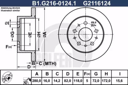 Тормозной диск (GALFER: B1.G216-0124.1)