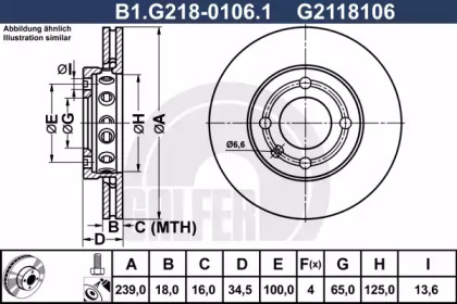 Тормозной диск (GALFER: B1.G218-0106.1)