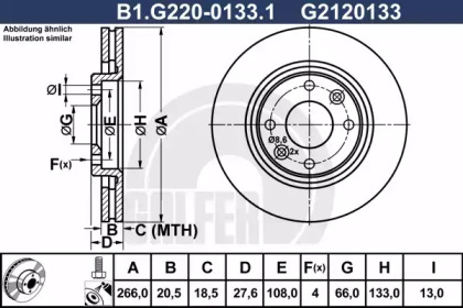 Тормозной диск (GALFER: B1.G220-0133.1)